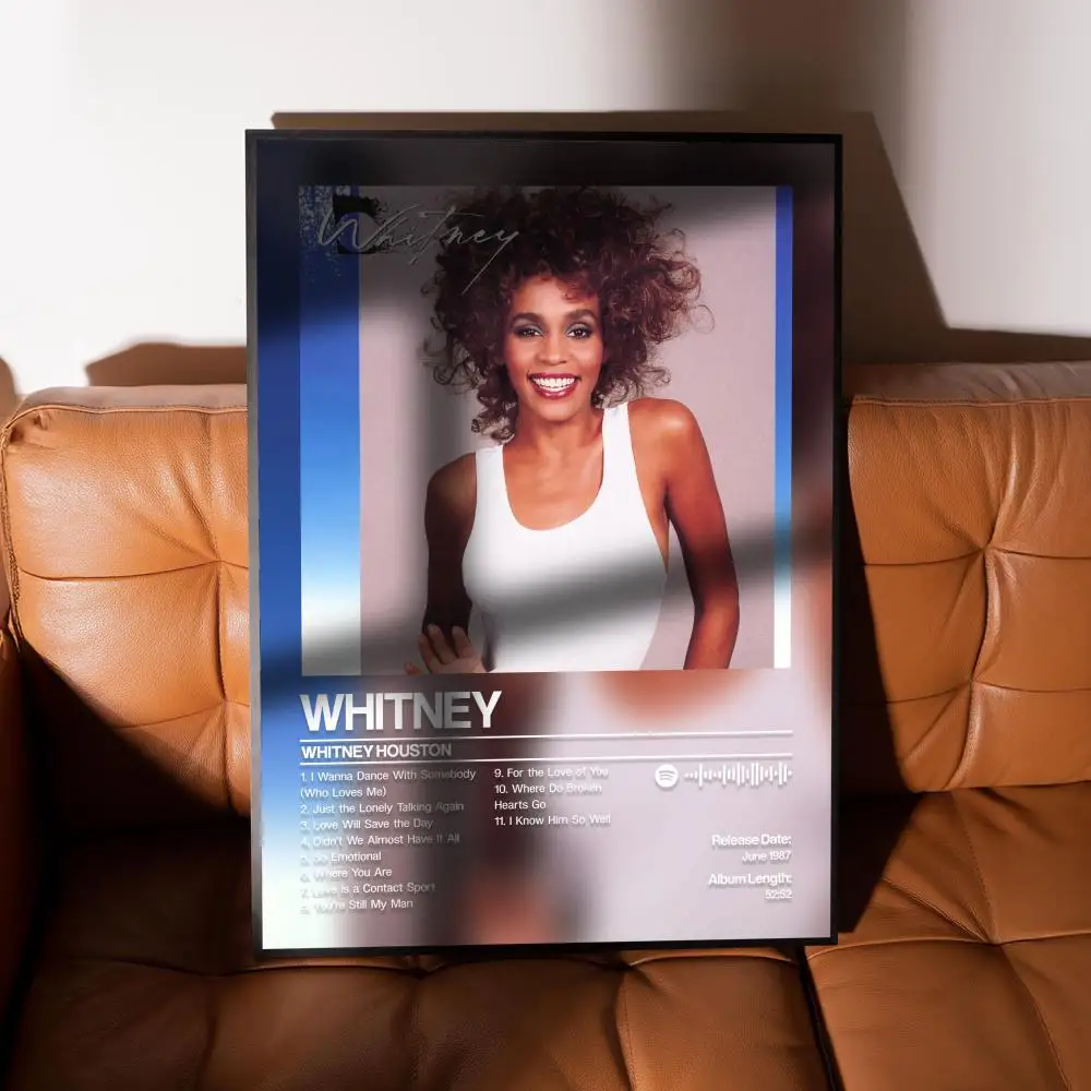 ويتني هيوستن ملصق فني ذاتي اللصق مقاوم للماء ورقة ملصق جدار الفن ديكور غرفة طباعة 50X70 ديكور المنزل #1