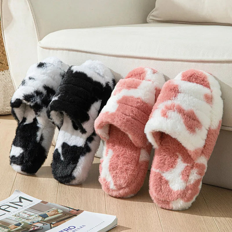 

Женские тапочки из нечеткого меха, домашние роскошные дизайнерские плюшевые осенне-зимние женские туфли на платформе, повседневные домашние пушистые шлепанцы, элегантные новые