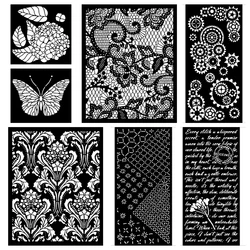Winter Holiday Layered Stencils Christmas Snowflakes Floral Lace Flowers Stencil Coloring Craft DIY Scrapbook Template Decor