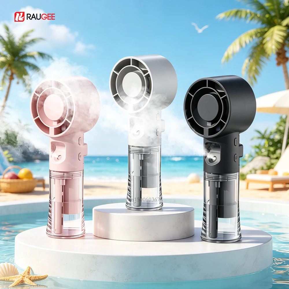 Mini humidificateur portable, ventilateur à pulvérisation d'eau, ventilateur à main rechargeable, petit ventilateur à pulvérisation d'eau pour l'extérieur