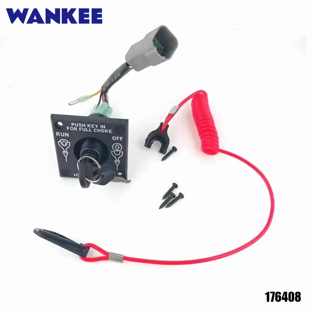 176408 Single Engine Ignition Starter Cut Off Key Switch Kit For Johnson W/CO SW