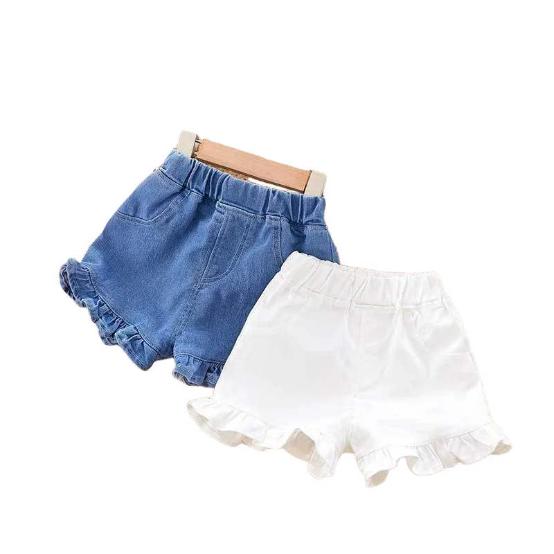 New Kids Baby Summer Cool Cute Ruffle Denim Clothing Shorts Pants Fashion Children Girls Casual Soft Short Jeans Trousers