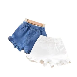 New Kids Baby Summer Cool Cute Ruffle Denim Clothing Shorts Pants Fashion Children Girls Casual Soft Short Jeans Trousers