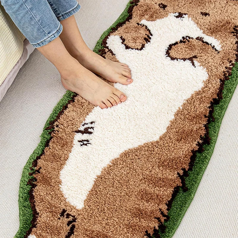 Cute Cat Bedroom Soft Mat Long Cat Comfort Carpet Washable Non-slip Mat Living Room Decorative Carpet