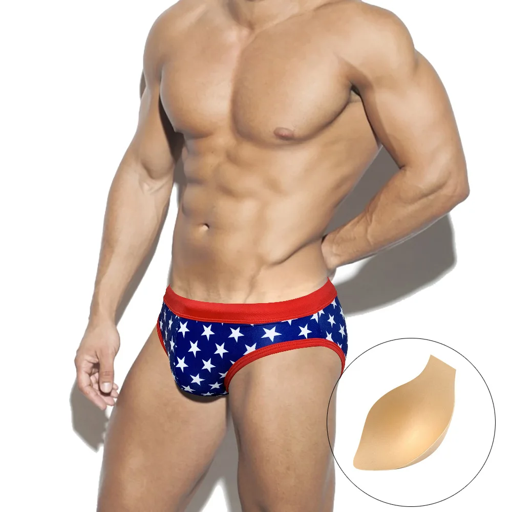 Sexy Pouch Padded Bikini Swimwear Men Swim Briefs Bikini Swimsuit Male Swimming Trunks JESSBORN Men's Bathing Suit Beach Shorts