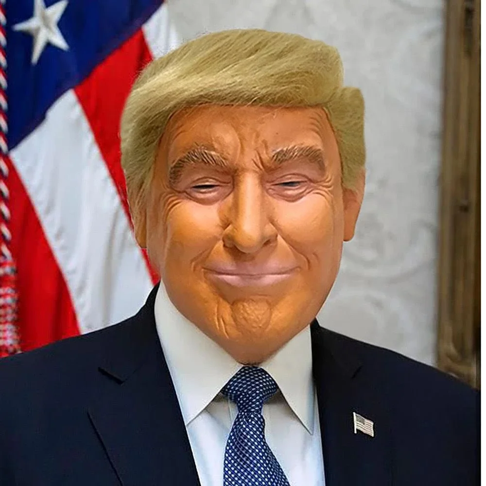 Trump Latex Full Head Face maschera umana per maschera Festival Halloween Easter Costume Party Donald Trump fan Cosplay presidenziali