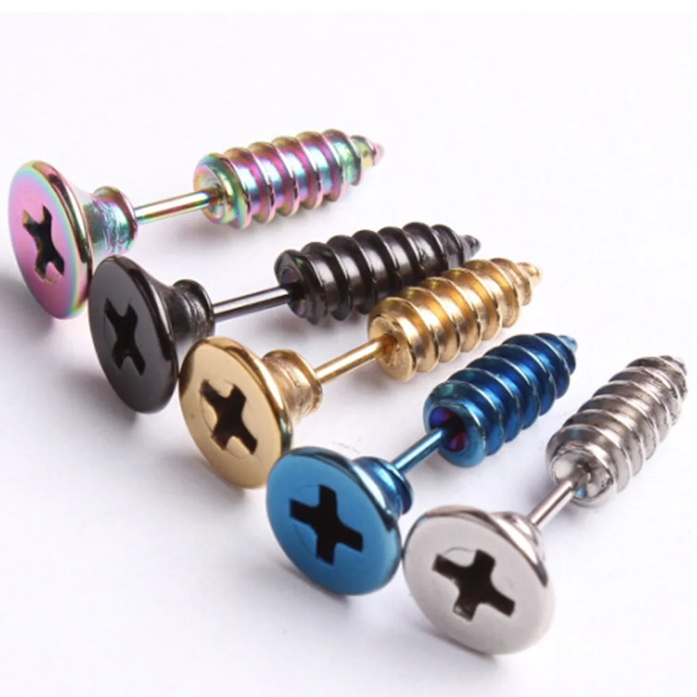 

Titanium Steel Earrings Screw Stud Korean Version Stainless Studs Girl for Women