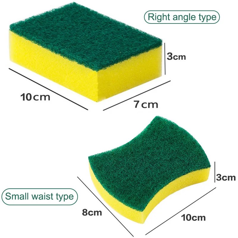 10/20/30PCS Kitchen Sponges Dual-Sided Scrub Clean Rub Pot Rust Focal Stains  Removing Cleaning Brush Sponges Highly Absorbent
