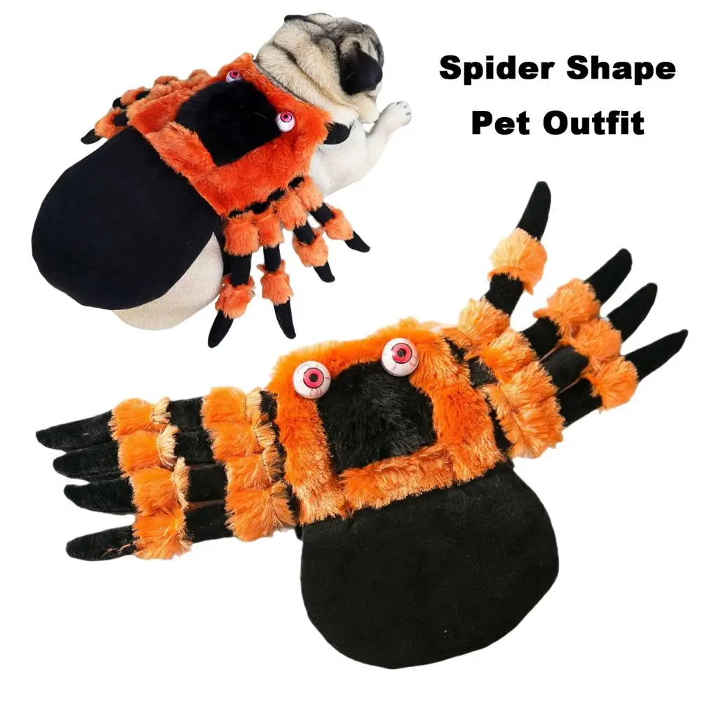 Spider Dog Costume Funny Soft Pet Spider Costume Dog Halloween Christmas Party Cosplay Outfit Cat Costume Funny Puppy Dress-up