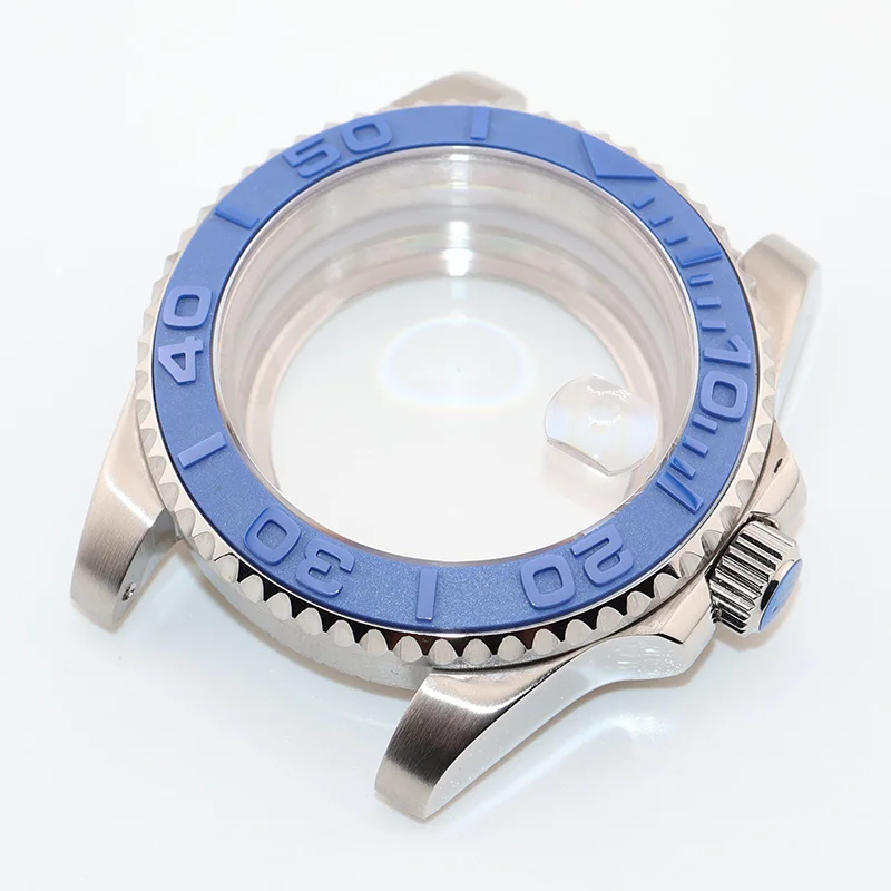 40MM Silver Yacht Master NH35 NH36 NH34 Watch Cases for Seiko Mod Automatic Mens Wristwatc Replacement Parts