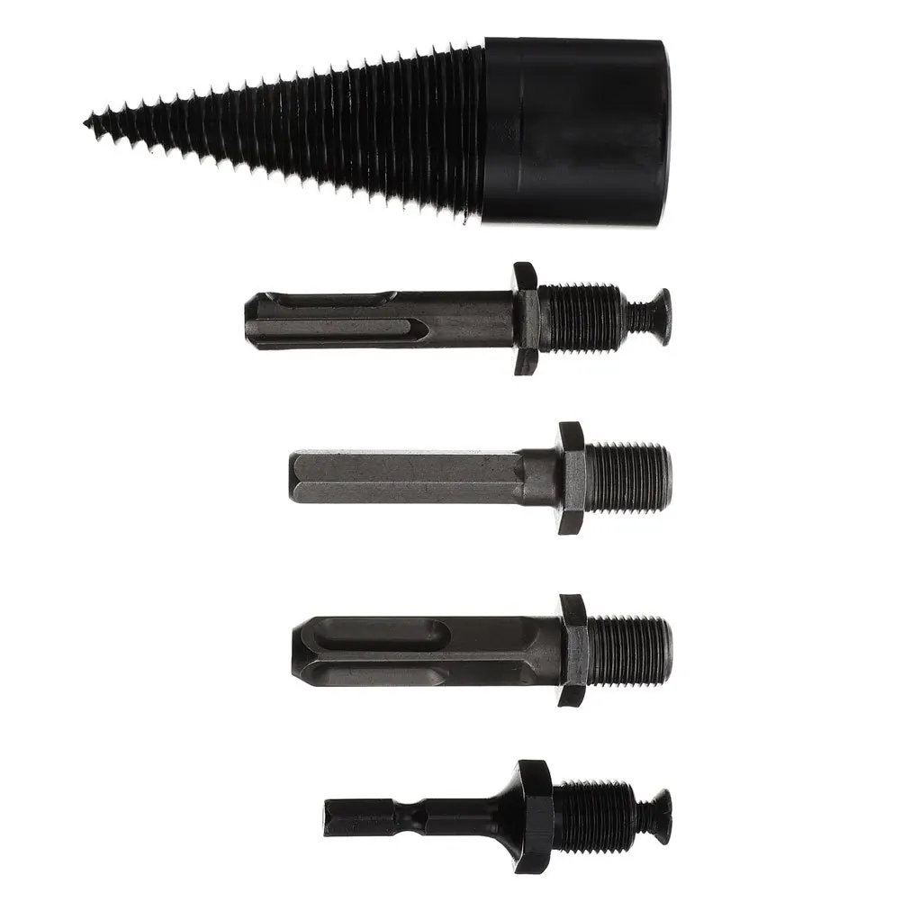 1Set Wood Splittng Bits Firewood Drill Bit Kindling Splitter High Hardness Anti Skid Groove Design Durable Splitter Drill Bit