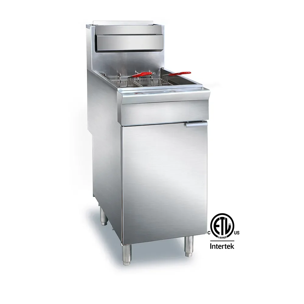 

ETL Gas Fryer Robertshaw Double Gas Fryer Potato Chips Deep Fryer Machine For Wholesale