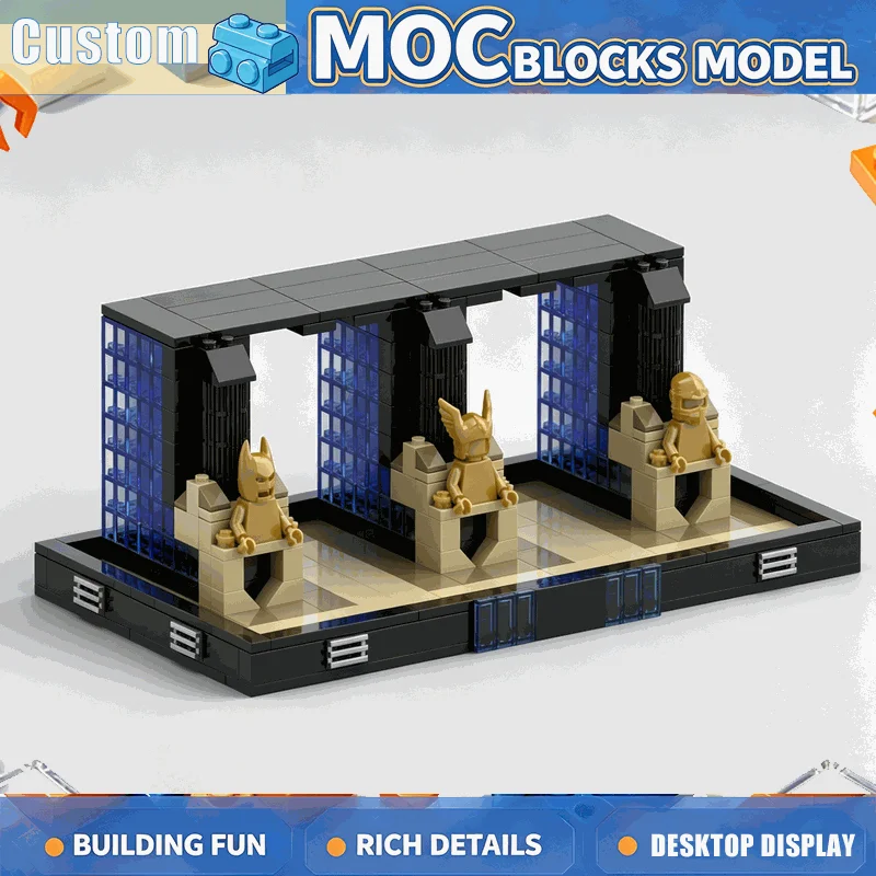 580 Parts MOC Sci Fi Temple Archive Library Space City Scene Model Building Blocks DIY Creative Assembly Educational Toy Gifts
