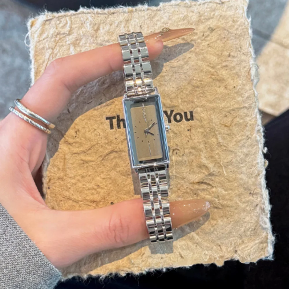 Fashion classic temperament light luxury simple rectangular alloy watch for women‘s girl party gift jewlry wholesale