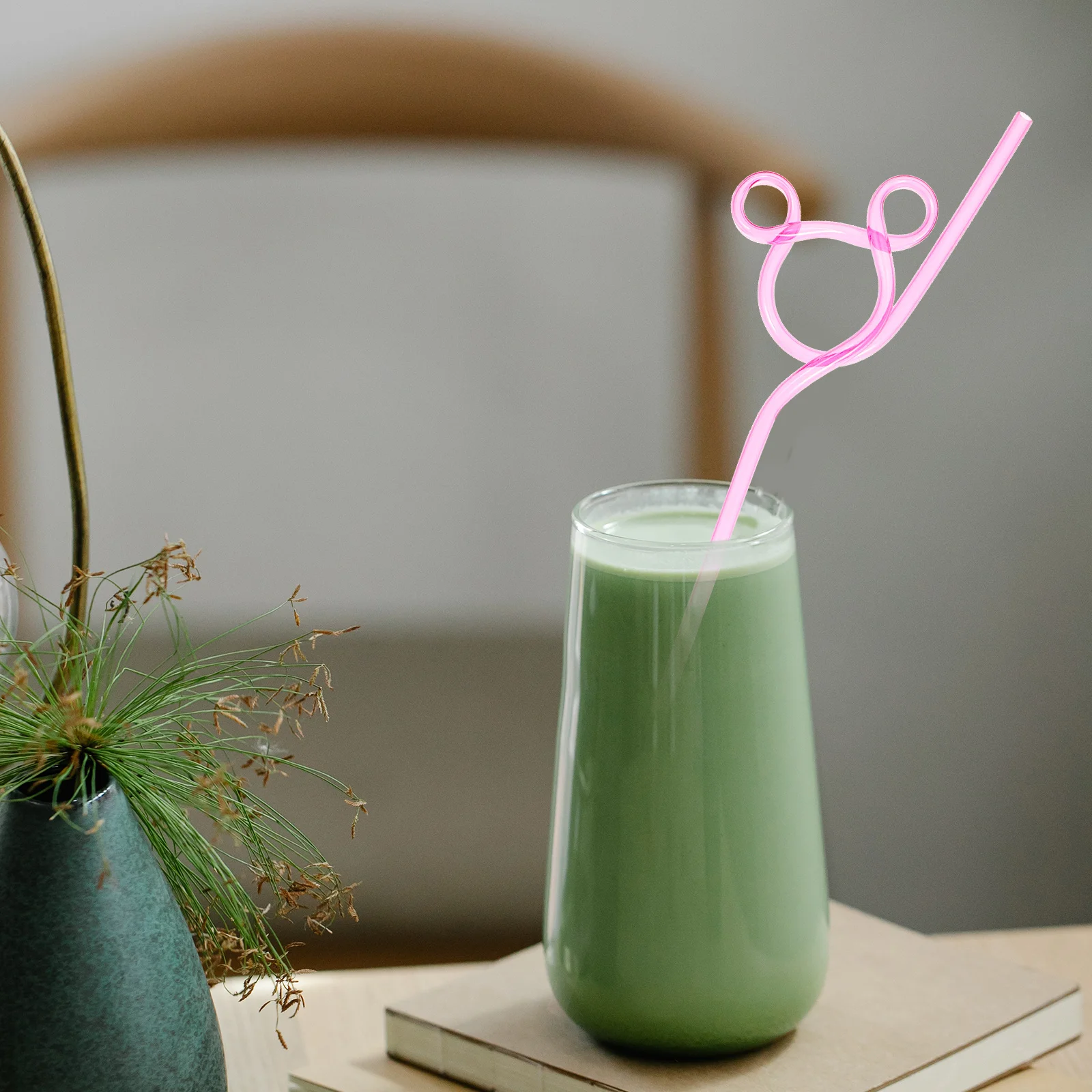 

25Pcs Cat Head Straws Petg Drinking Straws for Parties Fun Curved Beverage Tools Cocktail Party Supplies Decorative