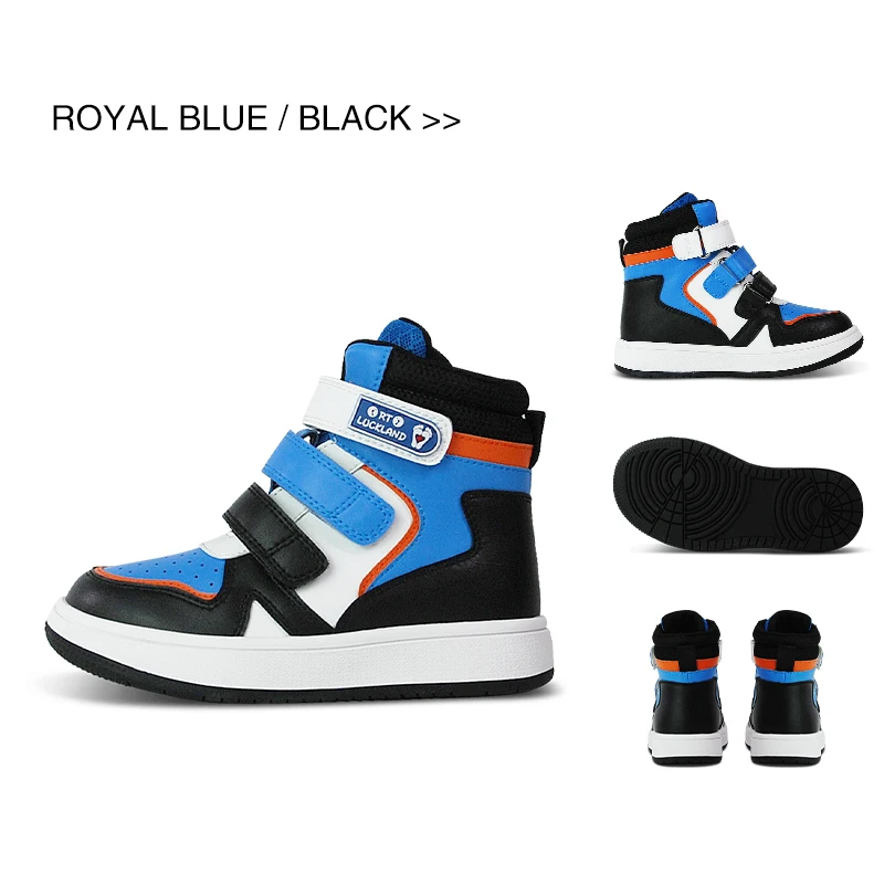 Ortoluckland Kid Shoes Children Leather School Sneakers Fashion Baby Toddler Boys Casual Blue Orthopedic Hook And Loop Boots