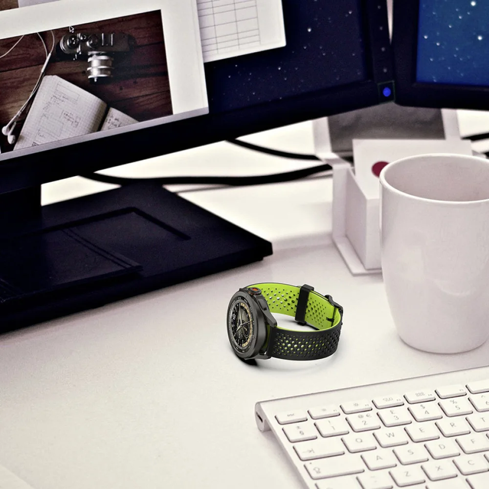 Two-color/Single Color Breathable Strap for MI Watch S4 Sport 20MM/22MM  Liquid Silicone Watch Band Replacement Accessories