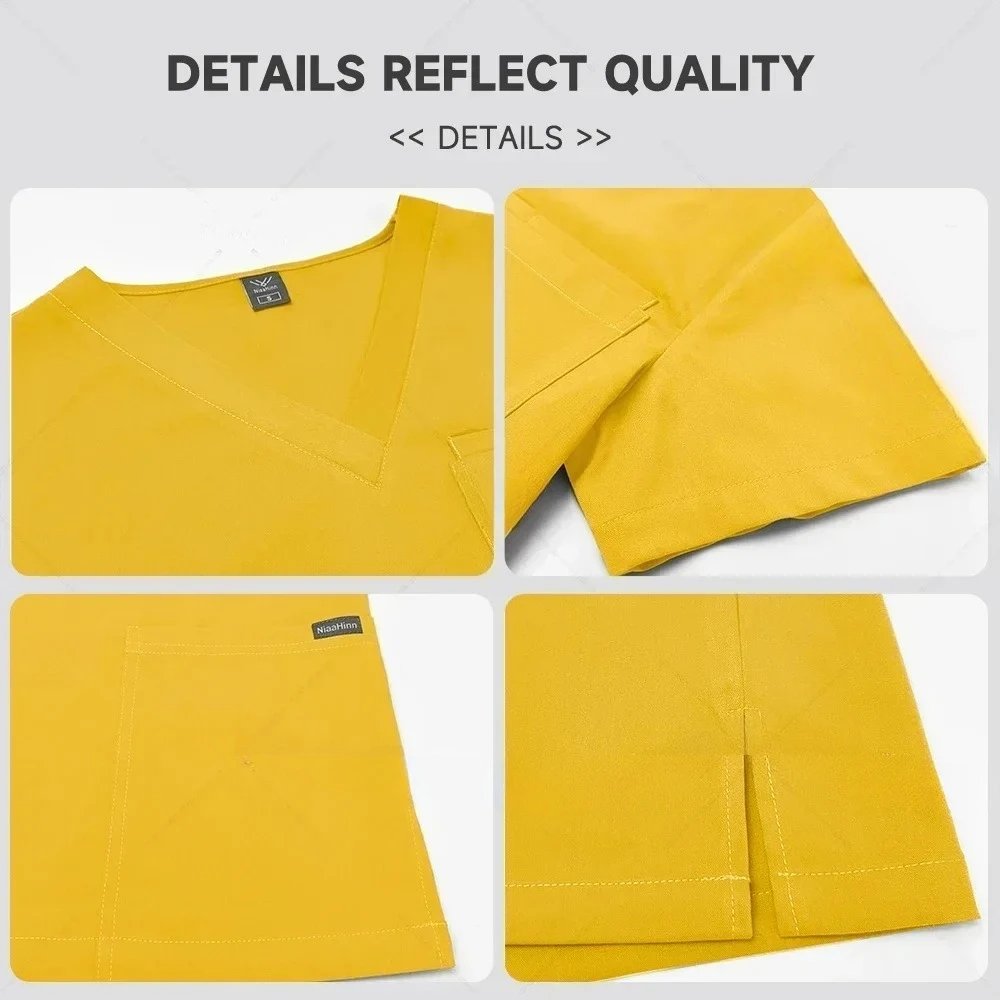 Ensemble de blouses médicales pour femmes, uniformes d'infirmière d'hôpital, vêtements de travail unisexes, prix de gros, ensemble chirurgical de beauté, costumes de jogging à poches élastiques