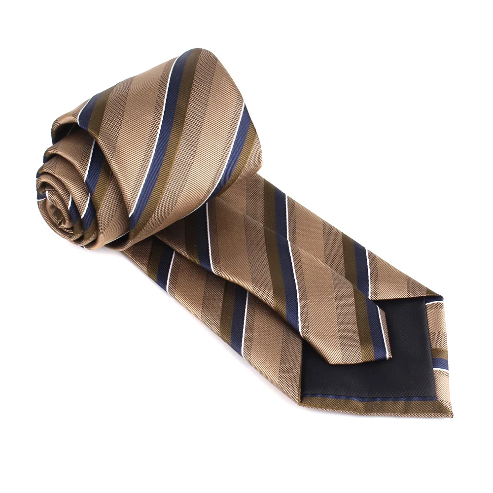 New Striped Ties  For Men Women Brown Neck Tie For Groom Classic Men\'s Tie Wedding Necktie For Groom Christmas Present Gravatas