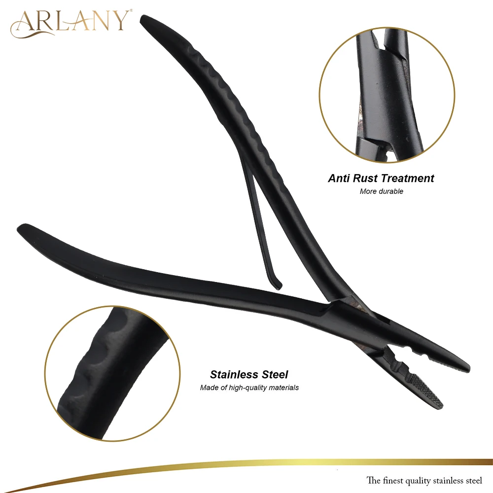 ARLANY Kit di pinze per estensioni dei capelli con clip per sezionamento dei capelli Pinze per microlink Pinze per utensili per tirare l'ago per micro perline