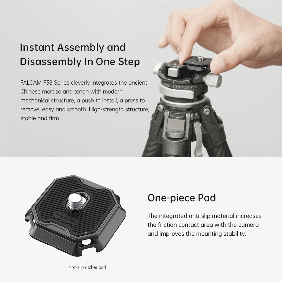 FALCAM F38 Piastra antiscivolo a sgancio rapido Design anti-allentamento Compatibile con la base di specifiche Arca per la fotografia fotografica 3301