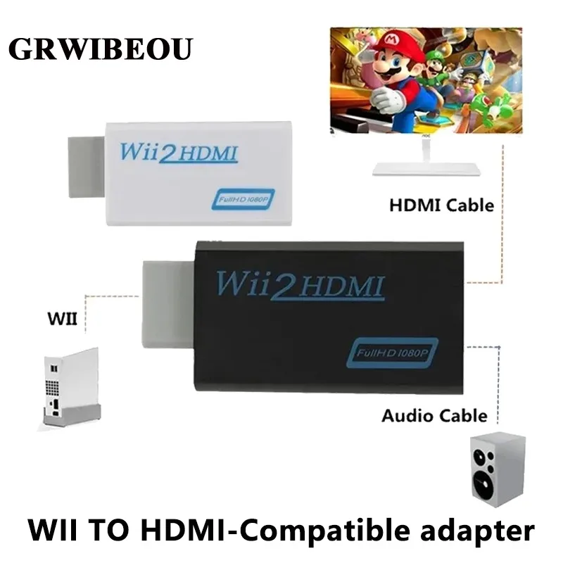 

GRWIBEOU Wii to HDMI Converter 1080P Converter For Wii to HDMI with 3.5mm Audio for PC HDTV Monitor Display Converter