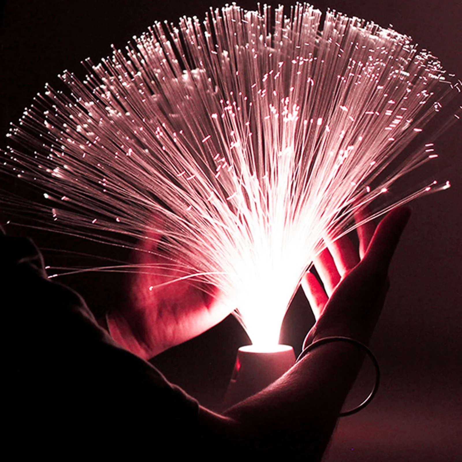 Color Changing Fiber Optic Lamp 7 Modes USB Powered Night Light for Bedroom Living Room Desktop Ambient Mood Lighting Decor