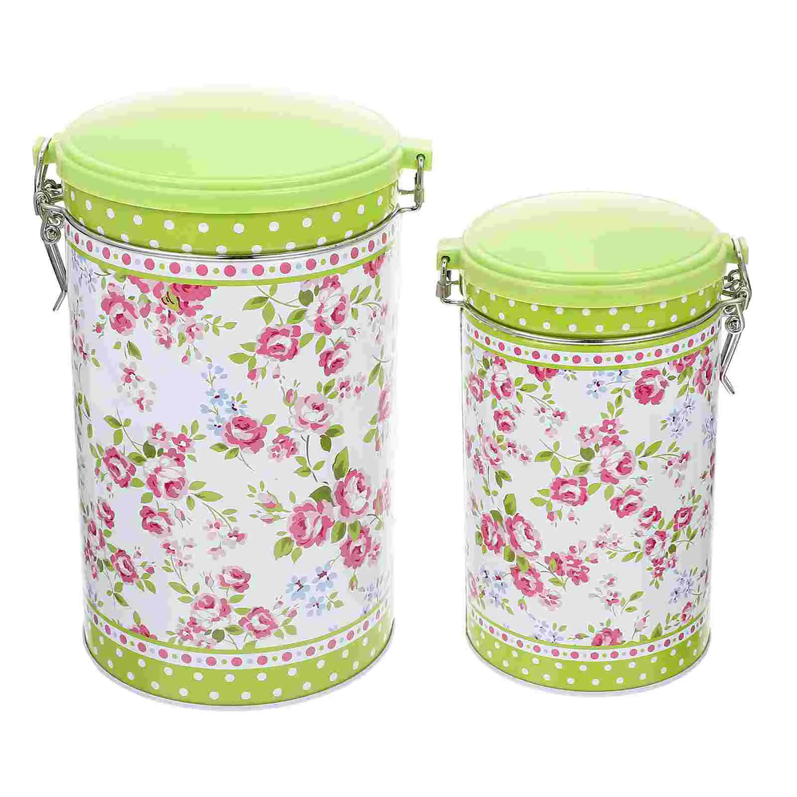 

2 Pcs Tinplate Storage Box Coffee Bean Boxes Tea Canister Empty Pastry Container Cookie for Home Sugar Bowl