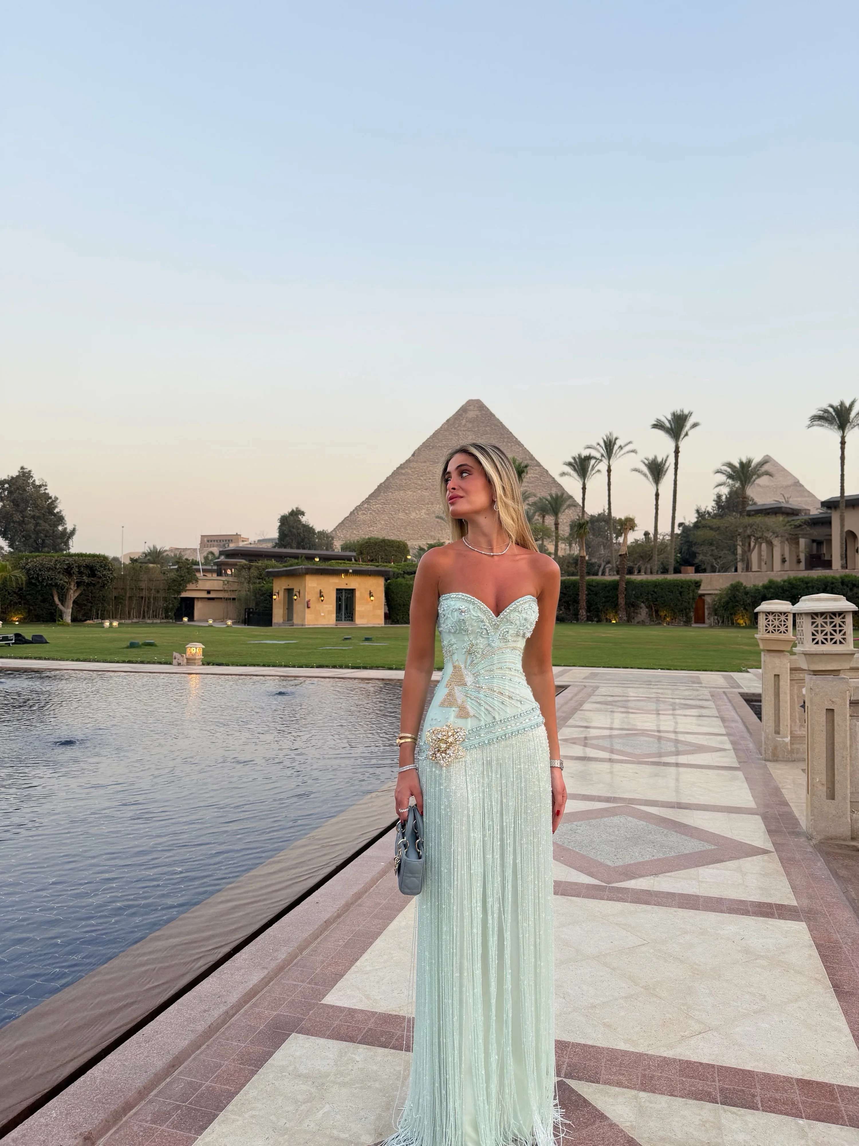 Luxury A-line Sweetheart Neckline Crystal Beaded Tassel Evening Gowns Glamorous Stylish Chiffon Party Dresses image 3