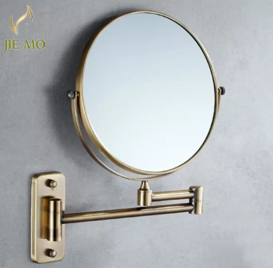 Bathroom makeup mirror, magnifying mirror 8 inch hotel bathroom mirror makeup mirror bathroom wall hanging wall folding mirror