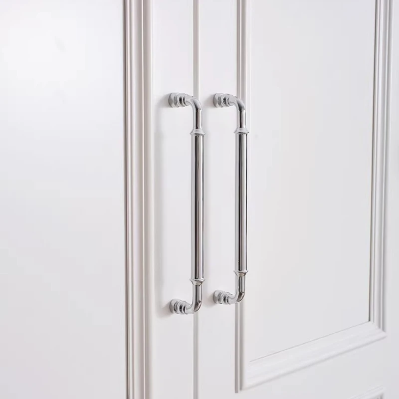 Schlafzimmertürknöpfe und -griffe, Möbelbeschläge aus Messing in Silber, Schrankgriffe für Möbel, Schubladenknöpfe, Küchenschrankgriffe – Detail 4