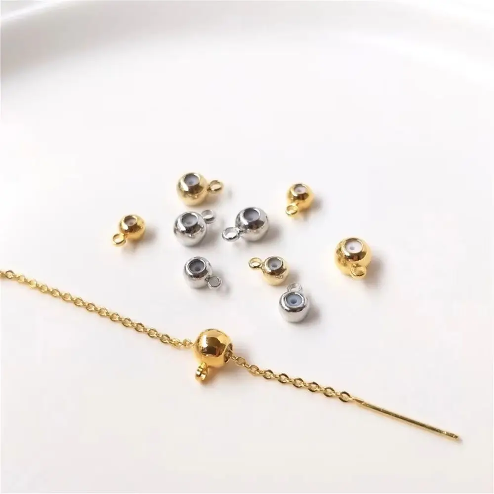 18K Real Gold Rose Cut Beads & White Gold Cross Cut Loose Beads for DIY Jewelry Making & Stringing