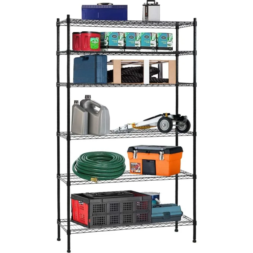 

Metal Wire Shelving Unit NSF Heavy Duty 6-Tier Height Adjustable Utility Steel Storage Shelves 42"L x 16"W x 72"H Commercial