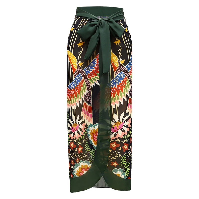 Drukowany Zestaw Bikini Sexy Push Up 2025 Damski Strój Kąpielowy Głęboki Dekolt V Brazylijski Strój Plażowy Jednoczęściowy Kostium Kąpielowy Spódnica Biquini