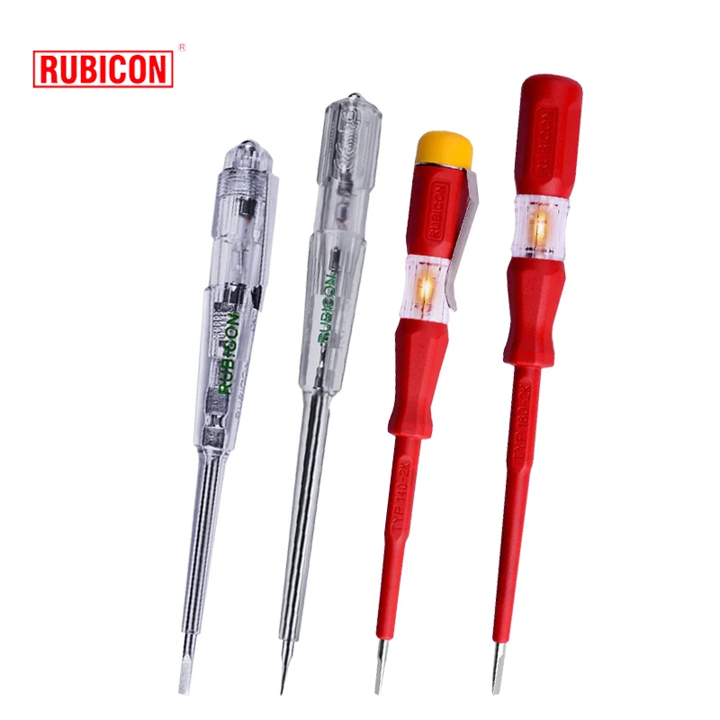 RUBICON Tool Voltage Tester Pen 150V~250V With LDE Power Detector Pencil Electrical Screwdriver Indicator RTV-111|112|211|212