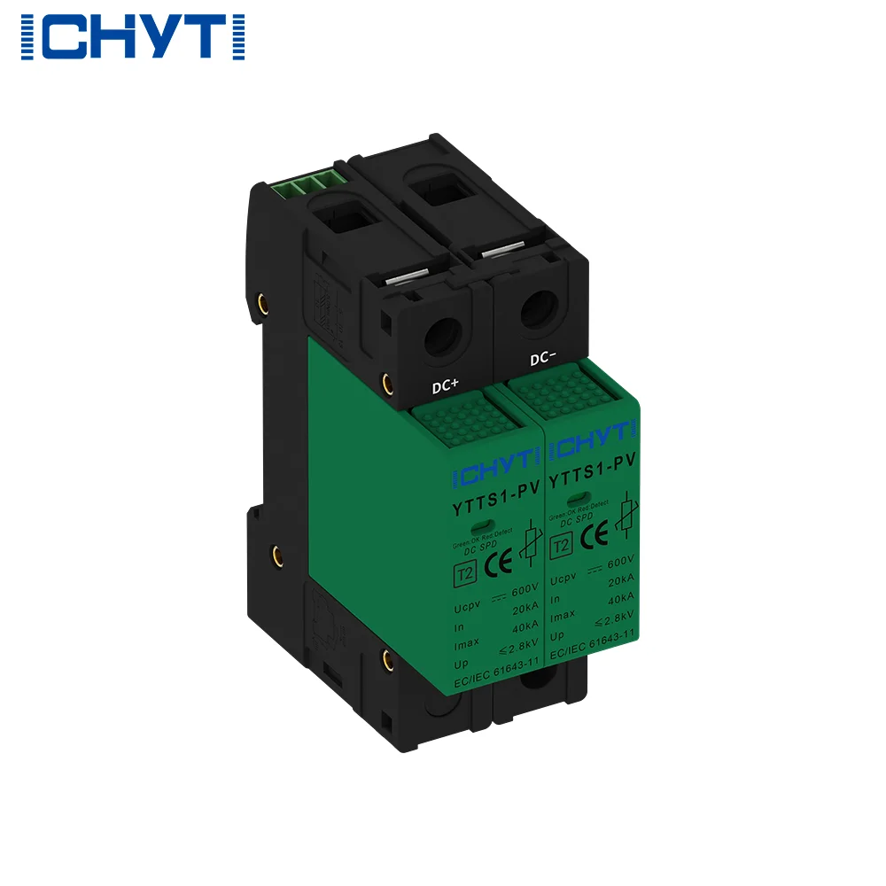 3PCS CHYT DC PV SPD 600VDC 1000VDC 20~40kA Lightning Arrester Surge Protective Device (spd) Power Surge Suppressor