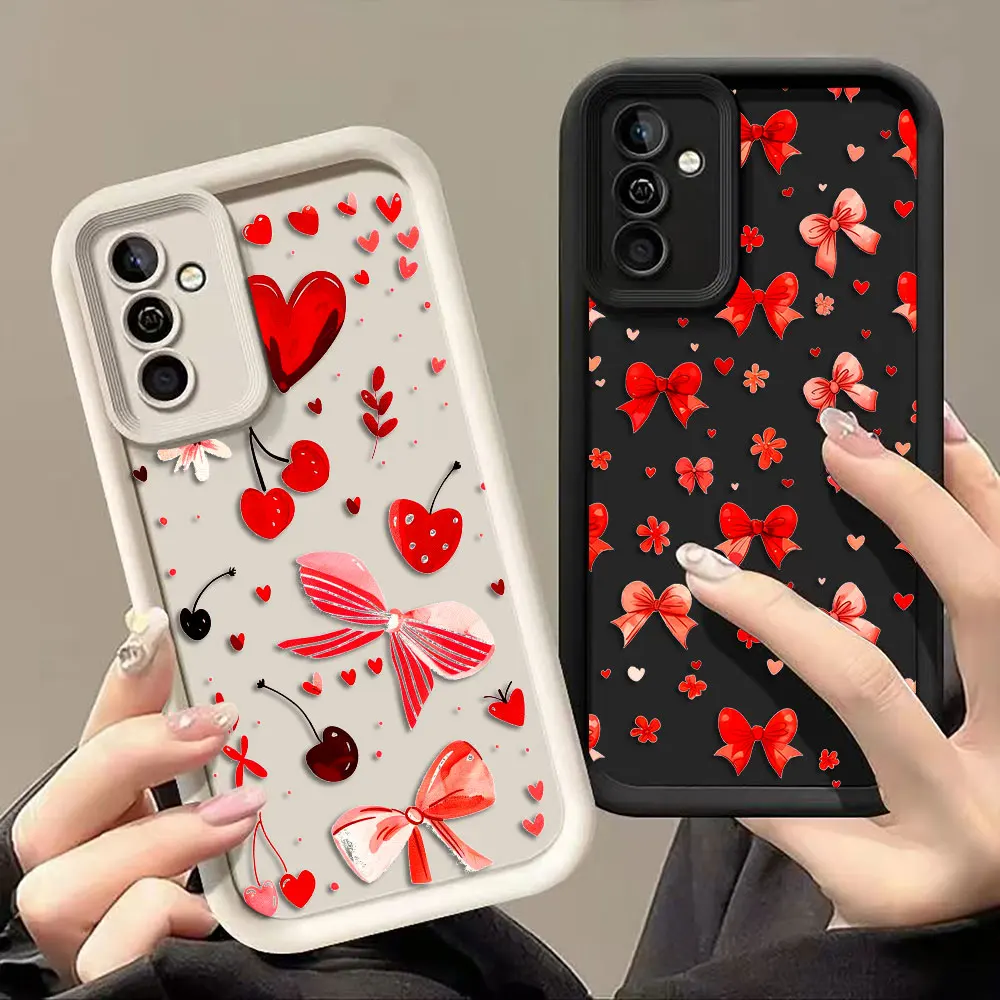 

Cute Valentine's Day Cherry Phone Case For Xiaomi POCO F8 F7 ULTRA F5 F4 F3 C40 M6 M7 X3 X4 GT X5 X6 X7 PRO Cover Case DIY Shell