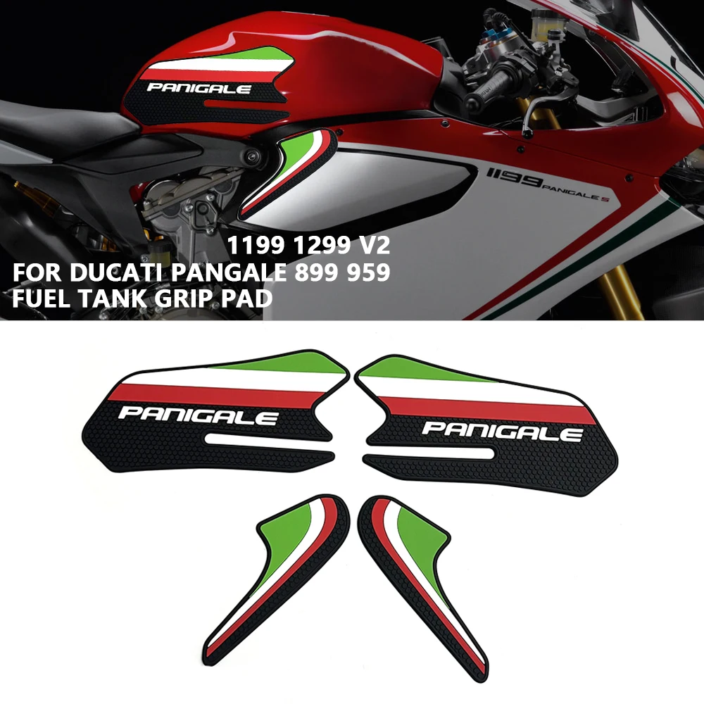 

FOR Ducati PANGALE v2 Motorcycle New Rubber Fuel Tank Pad Side Anti slip Sticker Decorative protective pad FOR 1199 1299 899 959