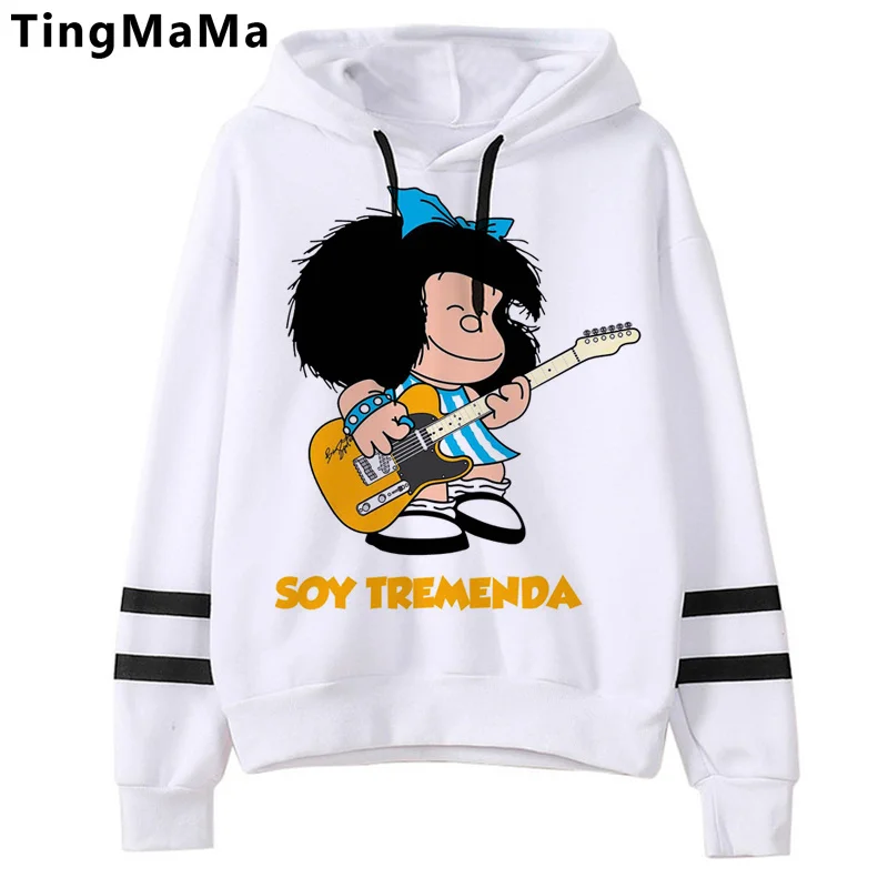 Mafalda Hoodies Female Korea Harajuku Printed Women Clothing Graphic Streetwear Unisex Cartoon Hip Hop Sweatshirts Female