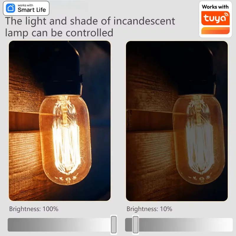 WiFI Smart Dimmer Switch US Thyristor Slider Light Dimmer Switch Supports Tuya  Alexa Voice Remote Control Intelligent Timing
