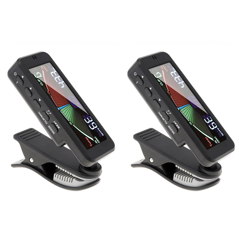 

AA75-2X 3 в 1, гитарный тюнер, большой ЖК-экран, метроном-генератор с зажимом для хроматической гитары, бас-гитары, укулеле, скрипки