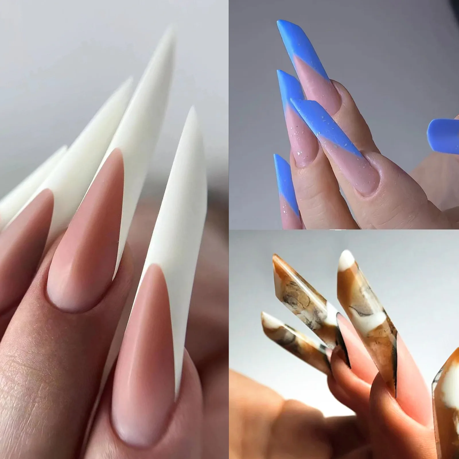 

300Pcs Clear Natural Extra Long False Nails Coffin Stiletto French Fake Nail Tips Full/Half Cover Acyclic Press on Nails Capsule