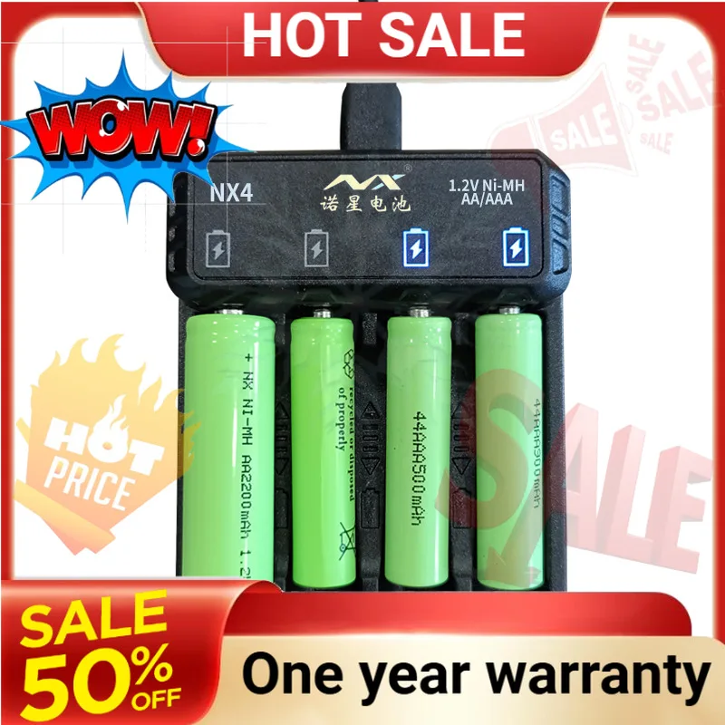 SWZY NX4 Battery Charger, 4 Slots Independently Support 1.5V Ni-MH AA/AAA Battery Charging