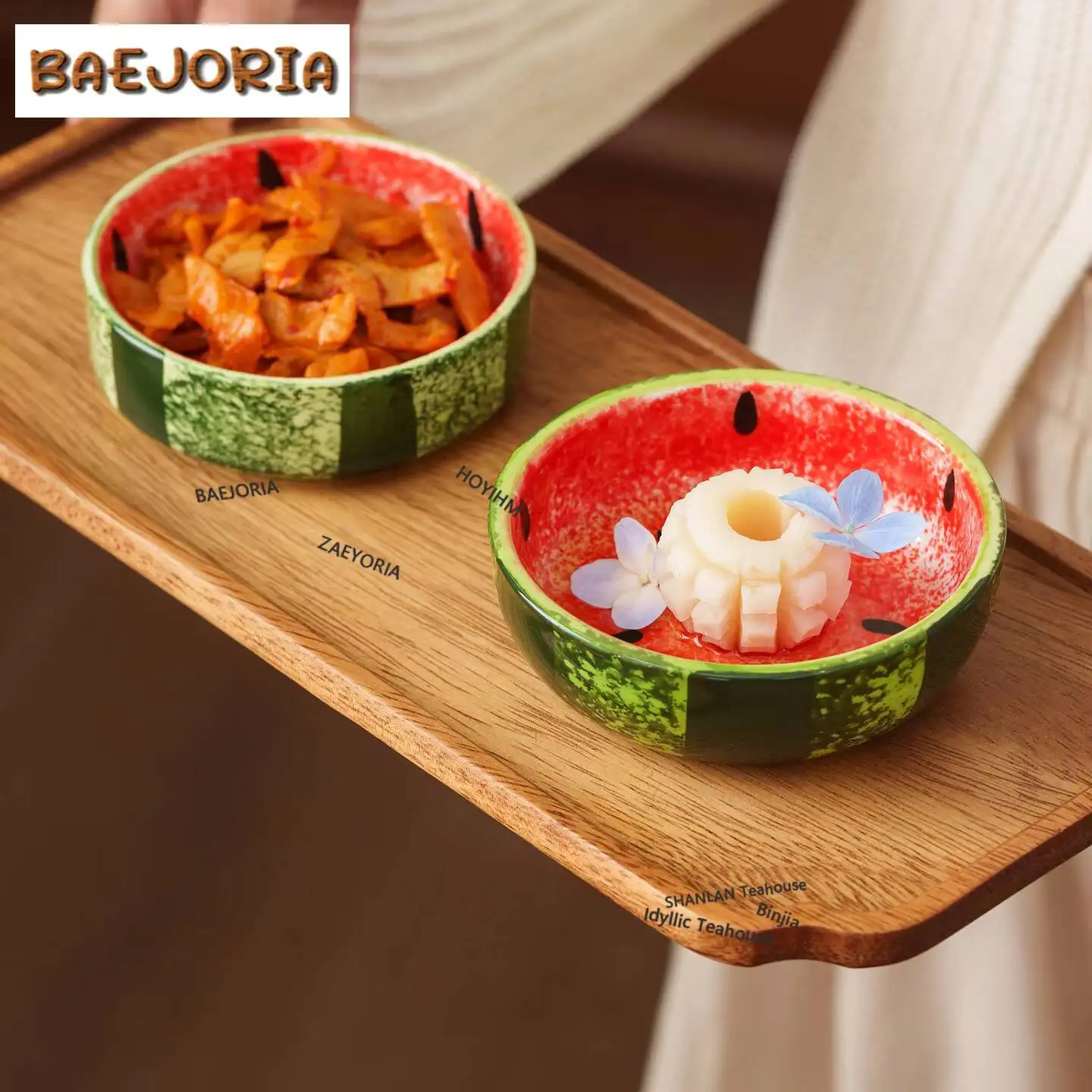 Hand-painted Watermelon Small Saucer Household Snack Sauce Dish Dipping Bowl For Vinegar Commercial Barbecue Dipping Sauce Dish