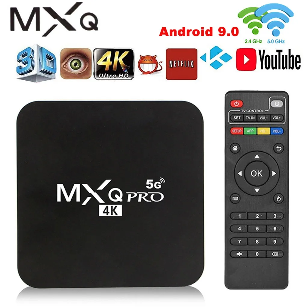 Mxq Pro 4k 2.4g/5ghz Wifi Android 9.0 Quad Core Smart Tv Box Media Player 1g+8g 2024 Party Favors