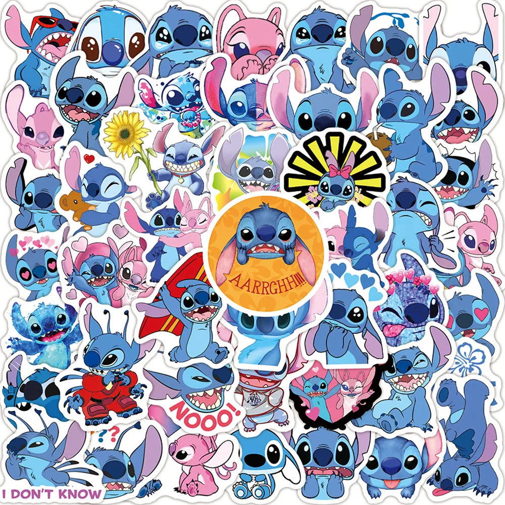 50/100PCS Disney Cartoon Cute Lilo Stitch Stickers per bambini fai da te Skateboard Laptop bagaglio impermeabile Kawaii Sticker decalcomanie