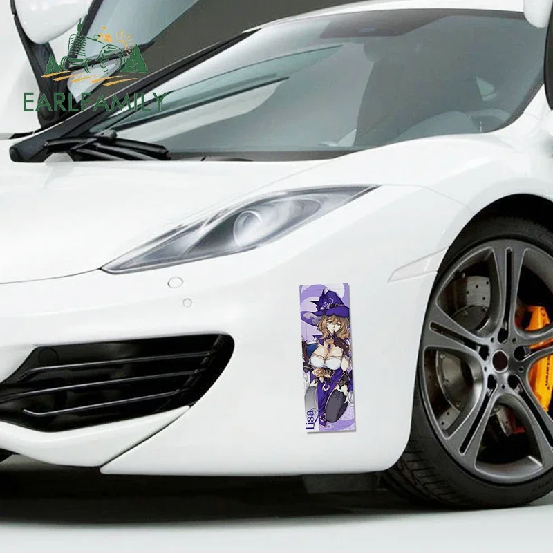 EARLFAMILY 13cm X 5.2cm for Anime Girl Vinyl Car Wrap Stickers Funny Decal Campervan Waterproof Car Styling RV JDM Decor