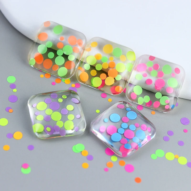 

Mix Fluorescent Round Sequins Glitter For Epoxy Resin Mold Filler Bubble Cabochon Confetti Jewelry Making Crafts Nail Art Flakes