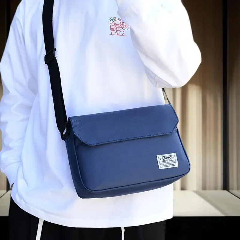 Moda de rua masculina Oxford bolsa de ombro sólida crossbody casual satchels 2025