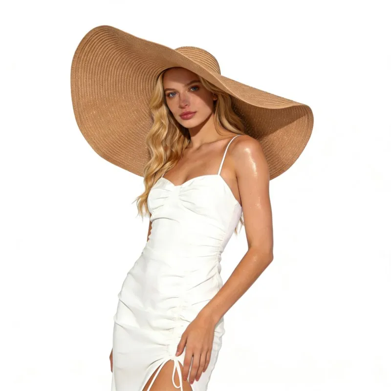 

Large-brim diameter hat women's with a dome for sunshade